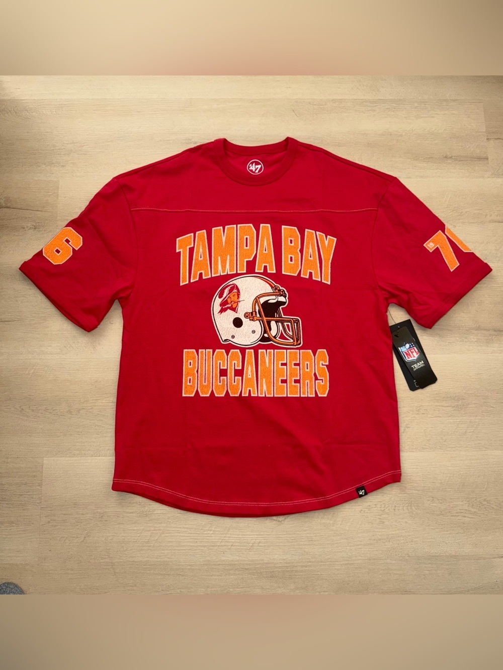 Tampa Bay Buccaneers Historic Racer Red Rush 1976 T-Shirt, Red
